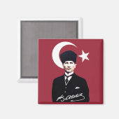 Mustafa Kemal Atatürk Magneet (Voorkant / Achterkant)