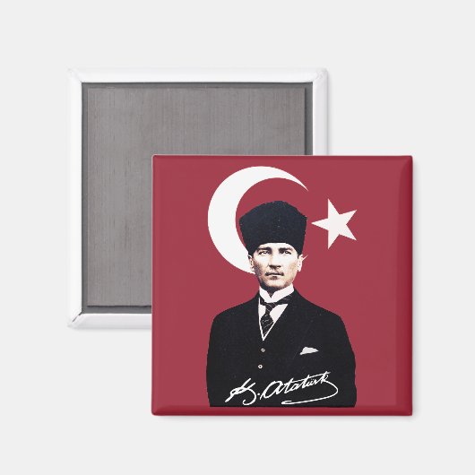 Mustafa Kemal Atatürk Magneet (Voorkant / Achterkant)