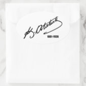 Mustafa Kemal Ataturk Ovale Sticker (Tas)