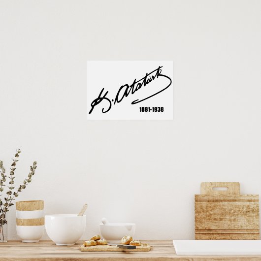 Mustafa Kemal Ataturk Poster (Keuken)