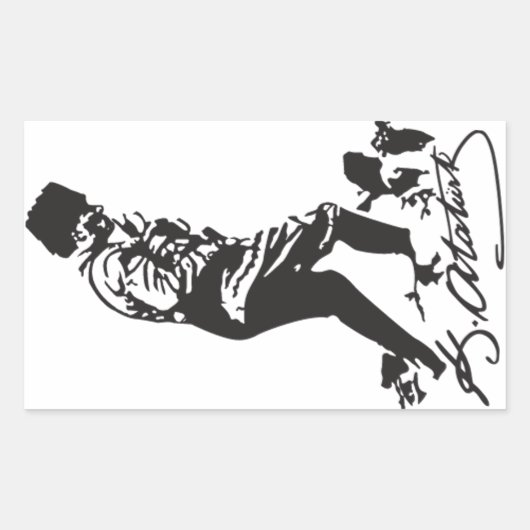Mustafa Kemal Ataturk Rechthoekige Sticker (Voorkant)