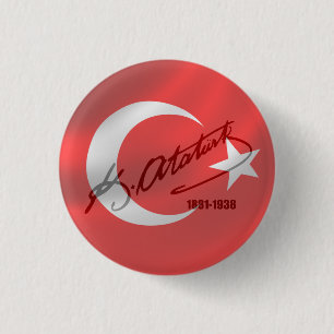 Mustafa Kemal Ataturk Ronde Button 3,2 Cm