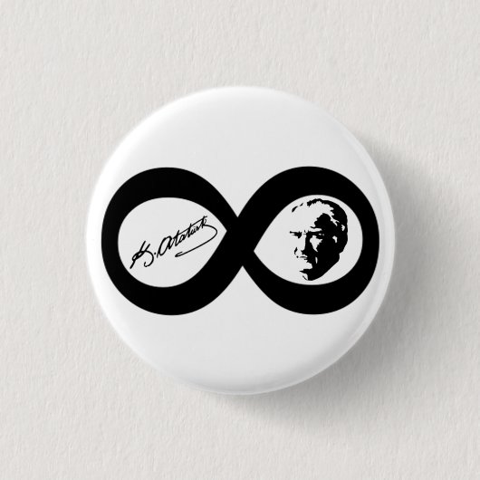 Mustafa Kemal Ataturk Ronde Button 3,2 Cm (Voorkant)