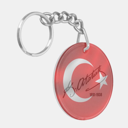Mustafa Kemal Ataturk Sleutelhanger (Voorkant Links)