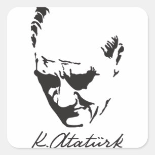 Mustafa Kemal Ataturk Vierkante Sticker