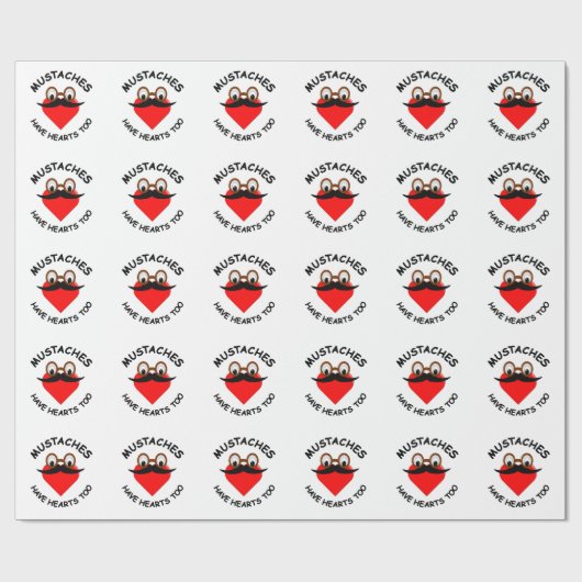 Mustakels hebben ook hart cadeaupapier (Vlak)