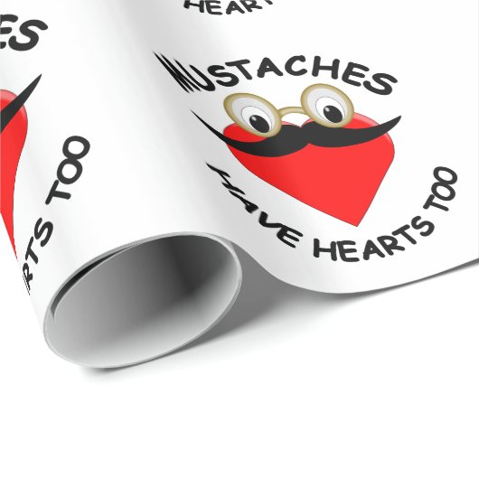 Mustakels hebben ook hart cadeaupapier (Rol Hoek)