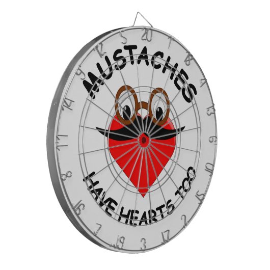 Mustakels hebben ook hart dartbord (Voorkant Links)