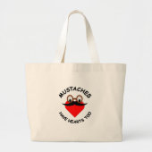 Mustakels hebben ook hart grote tote bag (Voorkant)