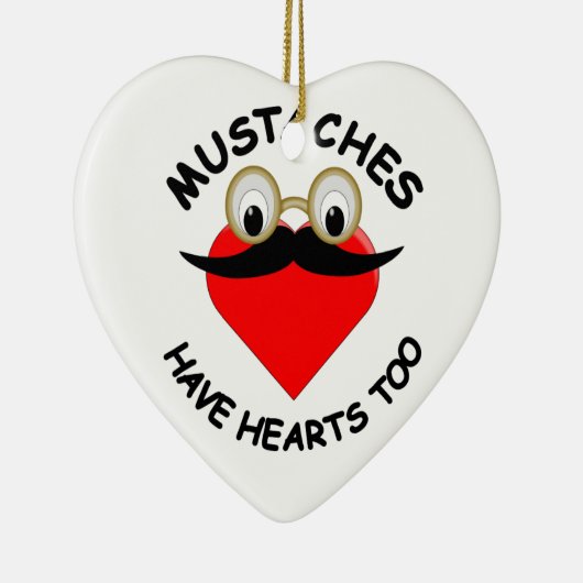 Mustakels hebben ook hart keramisch ornament (Rechts)