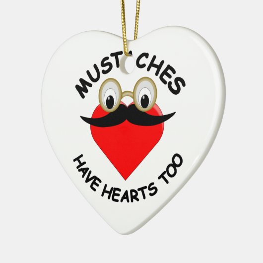 Mustakels hebben ook hart keramisch ornament (Links)