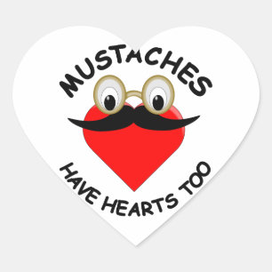 Mustakels hebben ook hart sticker
