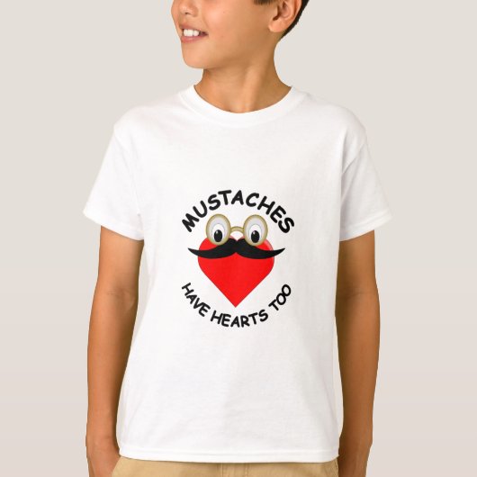 Mustakels hebben ook hart t-shirt (Voorkant)