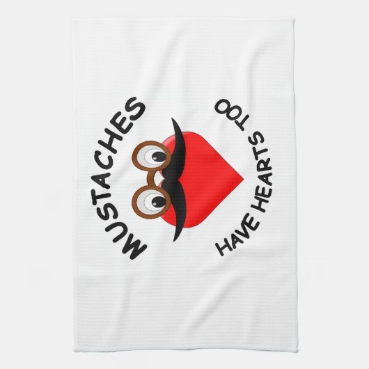 Mustakels hebben ook hart theedoek (Verticaal)