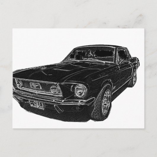 mustang 4 briefkaart (Voorkant)
