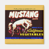 "Mustang California Vegetable Label-1940s" Magneet (Voorkant)