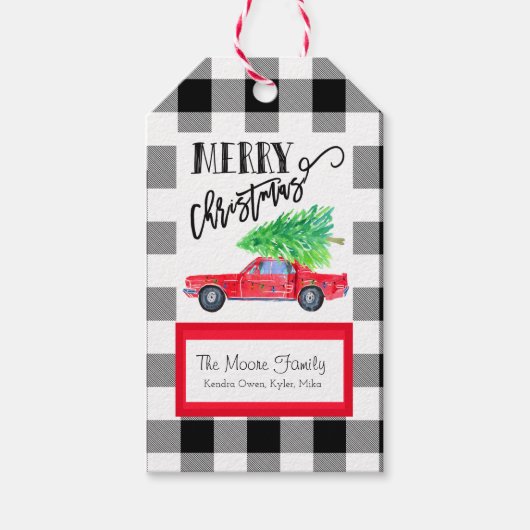  Mustang Christmas Gift Label Cadeaulabel (Voorkant)