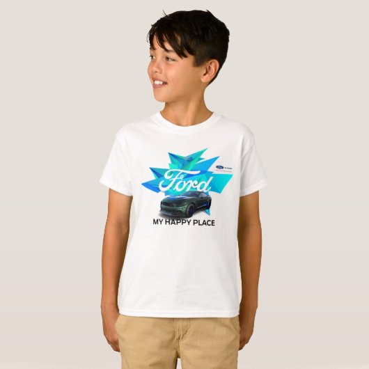 Mustang Customizer Kinderen Raglan T-Shirt (Voorkant volledig)
