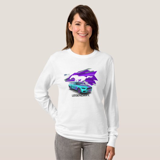Mustang Customizer Women's Long Meve T-Shirt (Voorkant volledig)