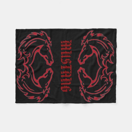 Mustang Double Fleece Blanket Deken (Voorkant (Horizontaal))