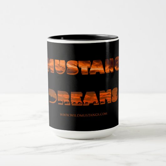Mustang Dreams - Black 15 oz Ringer Mok (Midden)