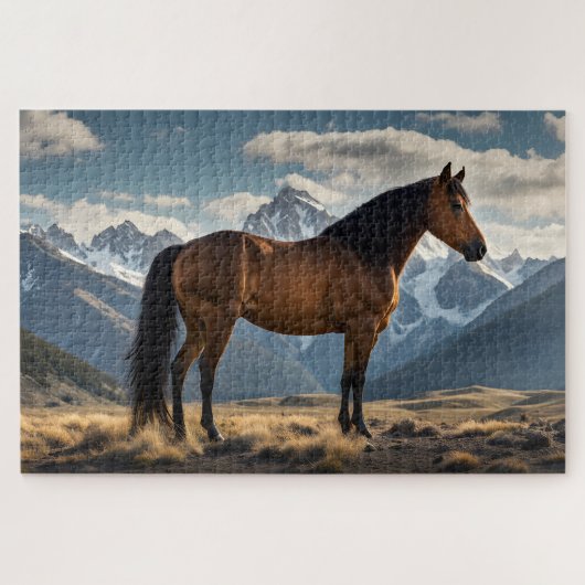 Mustang en Bergen Legpuzzel (Horizontaal)