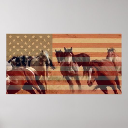 Mustang Flag Poster (Voorkant)