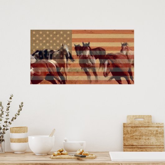 Mustang Flag Poster (Keuken)