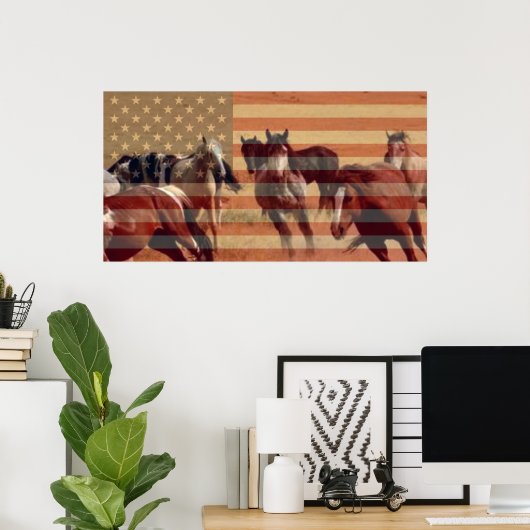 Mustang Flag Poster (Thuiskantoor)
