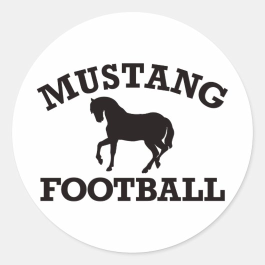 Mustang-Football Ronde Sticker (Voorkant)