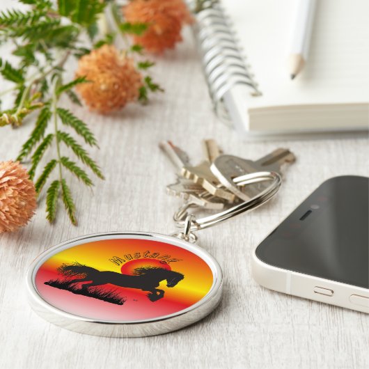 Mustang für Pferdeliebhaber Schlüsselanhänger Sleutelhanger (Zijkant)