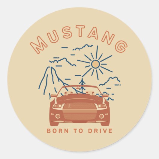 Mustang Geboren om Sticker te rijden (Voorkant)