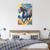 Mustang Horse Canvas Afdruk (Insitu (Slaapkamer))
