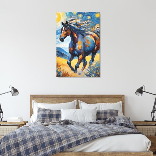 Mustang Horse Canvas Afdruk (Insitu (Slaapkamer))