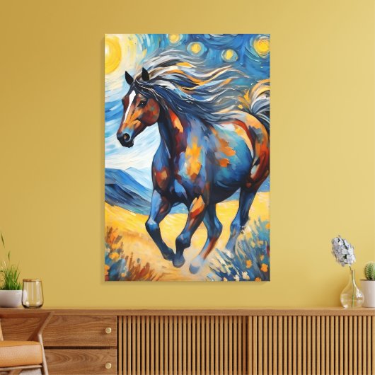 Mustang Horse Canvas Afdruk (Insitu (Woonkamer))