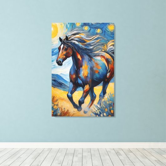 Mustang Horse Canvas Afdruk (Insitu (Houten vloer))
