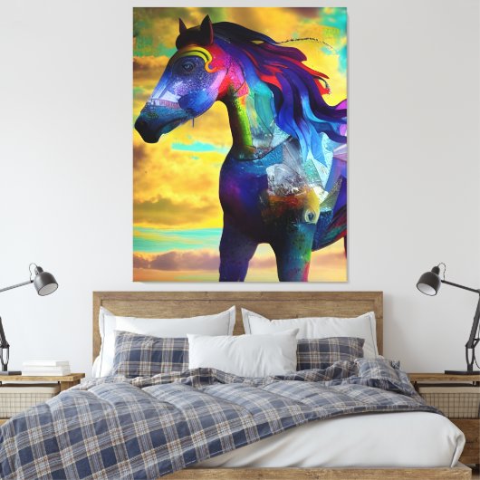 Mustang Horse Canvas Afdruk (Insitu (Slaapkamer))