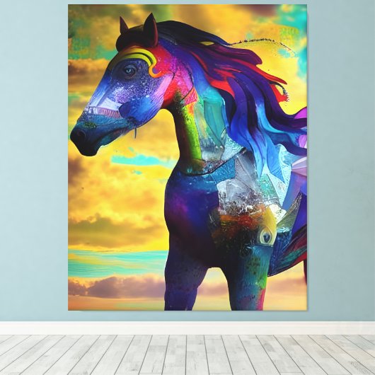 Mustang Horse Canvas Afdruk (Insitu (Houten vloer))
