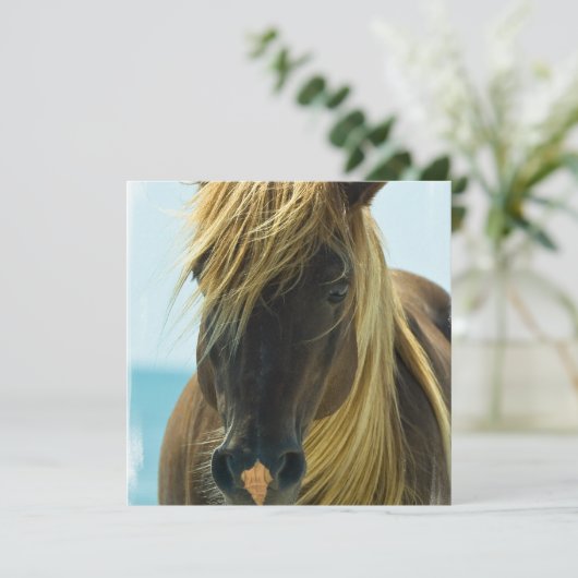 Mustang Horse Invitation Kaart (Staand voorkant)