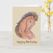 Mustang Horse Kaart (Gele Bloem)