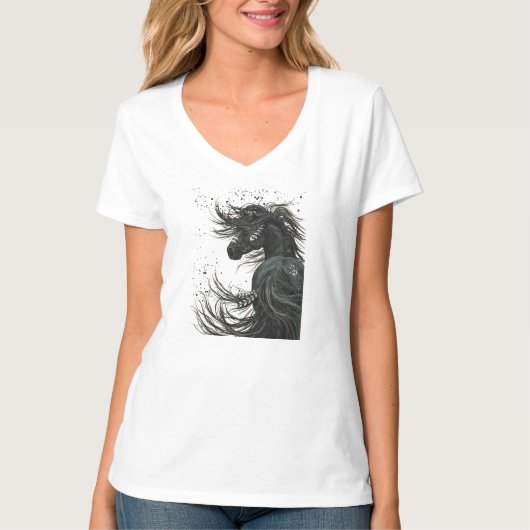 Mustang Horse van Mustang door BiHrLe t-shirt (Voorkant)