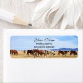 Mustang Horses Return Address Etiket (Insitu)