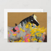 Mustang in het Briefkaart van woestijnbloemen (Voorkant / Achterkant)