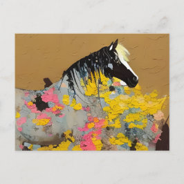 Mustang in het Briefkaart van woestijnbloemen