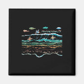 Mustang Island Texas Kleurrijke Stropdas-kleurstof Magneet (Voorkant)