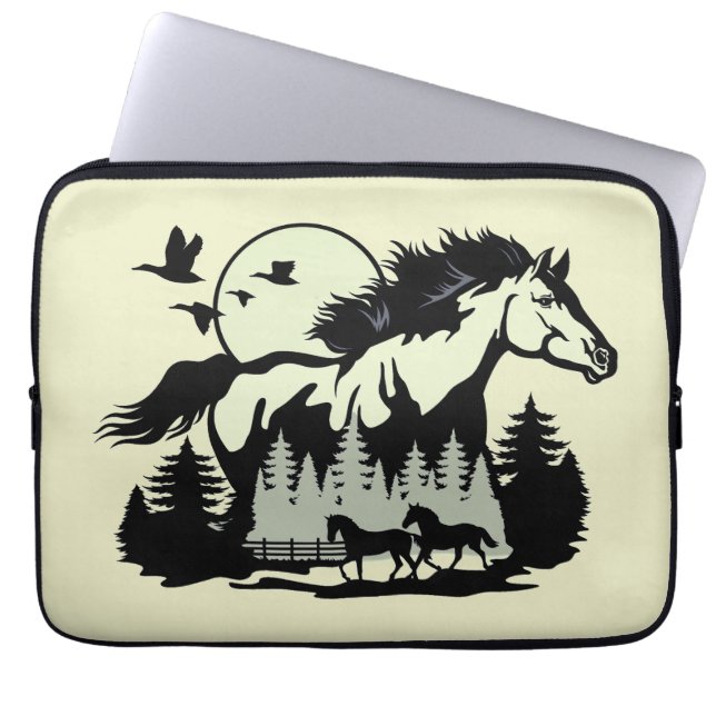 Mustang Kunst  Laptop Sleeve (Voorkant)