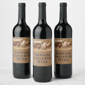 Mustang Muscadine Natuur natuurlijke wilde paarden Wijn Etiket