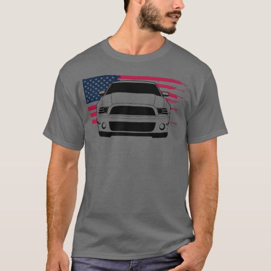 Mustang Musclecar Generation 5 w Flag boy T-shirt (Voorkant)