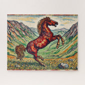 Mustang op een heuvel 500 stuk puzzel (Horizontaal)