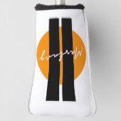 Mustang Oranje golfputter Hoesje Golfheadcover (Draai 90)